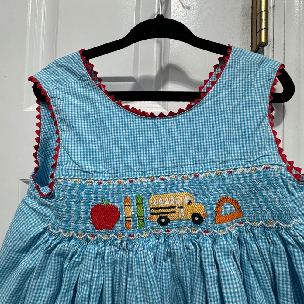 Blue Sleeveless smocked Scoop Neck Sundress size 4